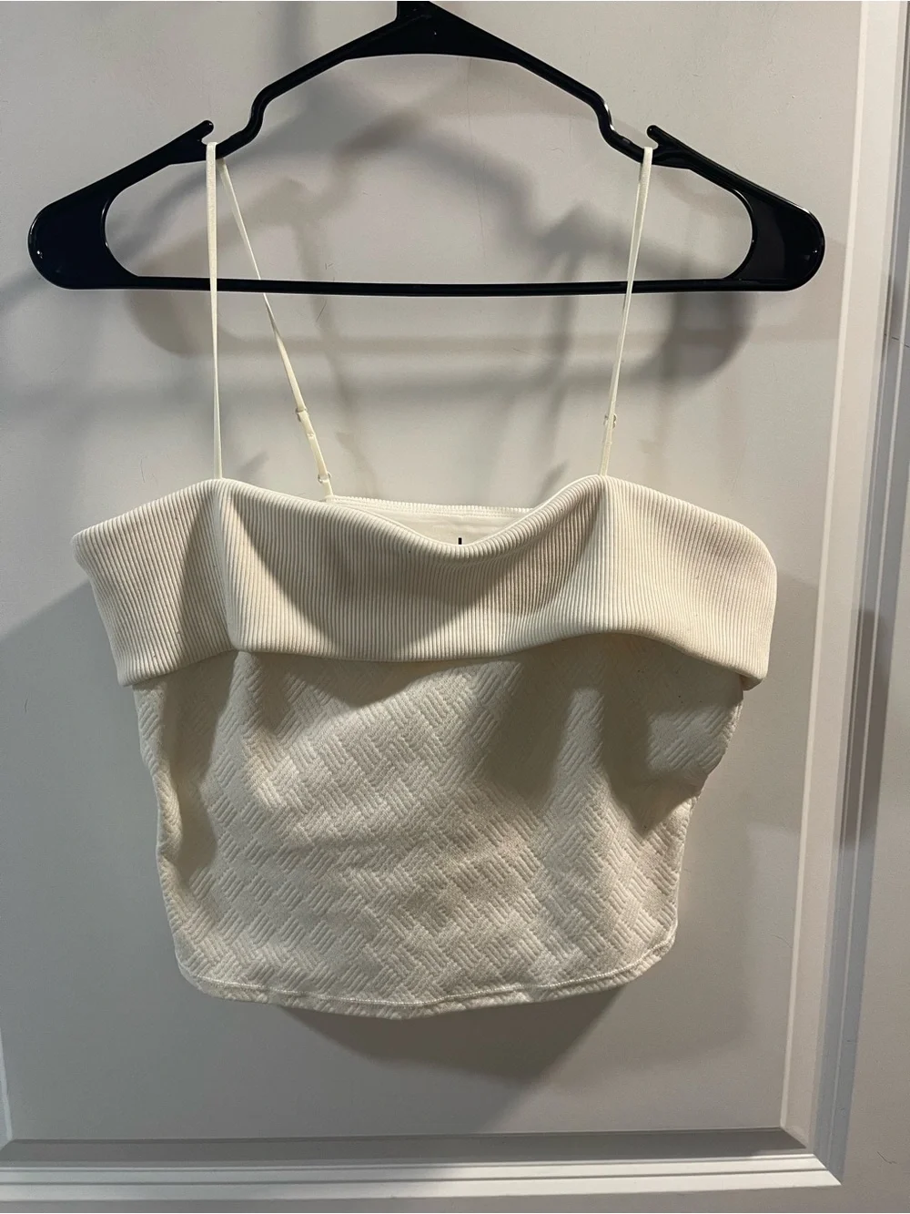 ALO Yoga Cream Fold-Over Ribbed Camisole